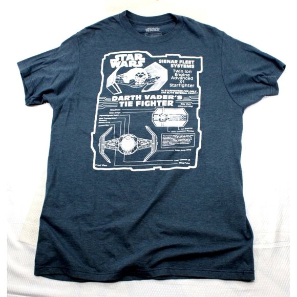 Star Wars Darth Vader Tie Fighter Graphic Tee Large By Fifth Sun - Picture 1 of 5